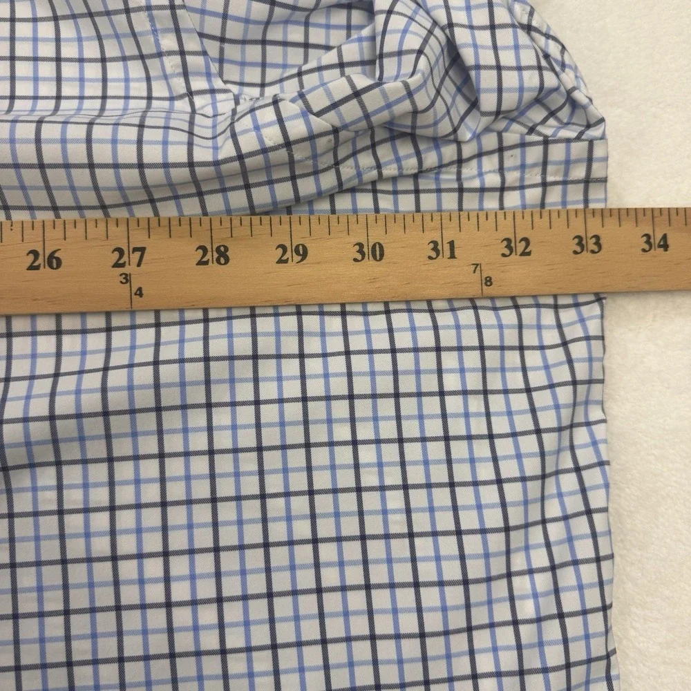 Polo RL Shirt Men 4XL Big Blue Plaid Button Down Performance‎ L/S Preppy